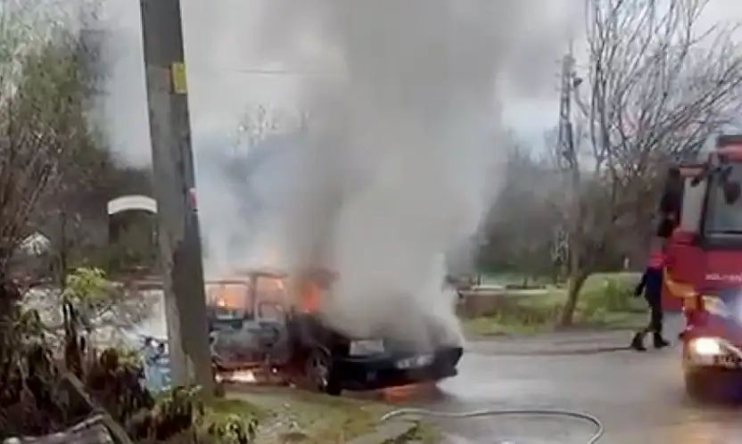 Park halindeyken alev aldı