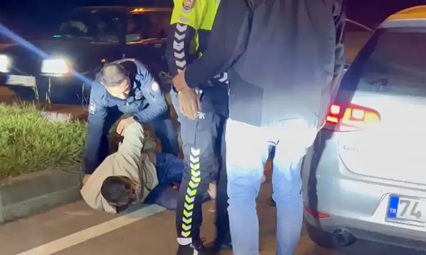 Polis ekiplerini peşine taktı