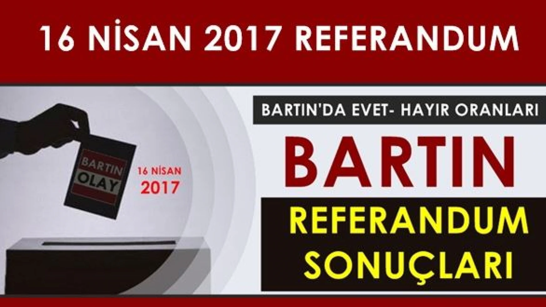 Bartın'da 16 Nisan 2017 Referandum sonuçları 