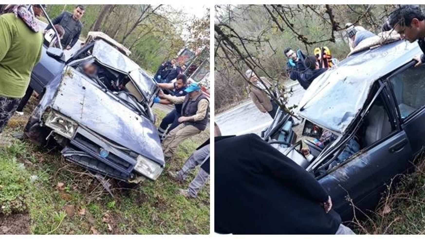 Kumluca'da otomobil takla attı