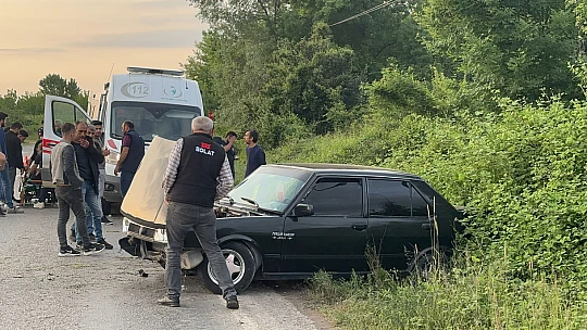 Kontrolden çıkan araç kaza yaptı
