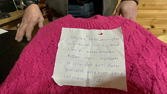 Poşetin içinden çıkan not