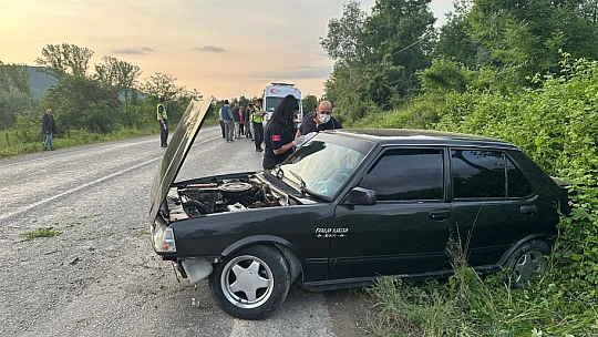 Kontrolden çıkan araç kaza yaptı