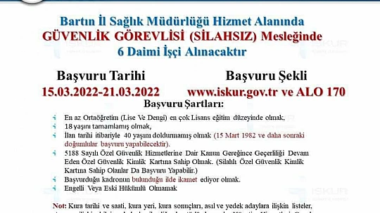 İşçi alımı için başvurular başladı