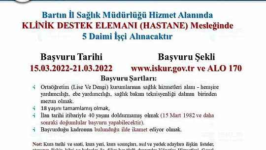 İşçi alımı için başvurular başladı