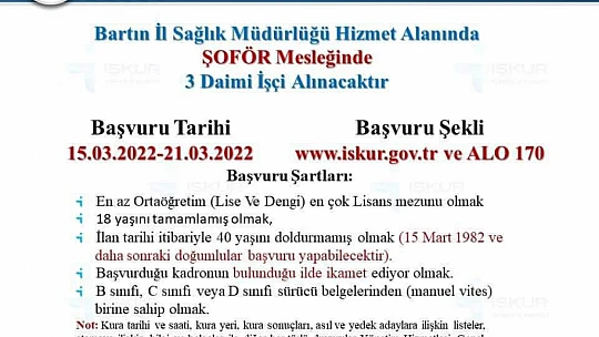 İşçi alımı için başvurular başladı
