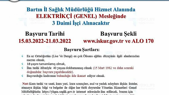İşçi alımı için başvurular başladı