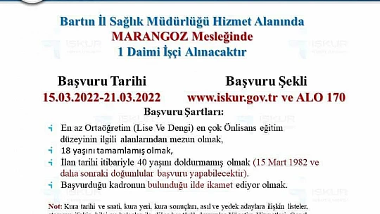 İşçi alımı için başvurular başladı