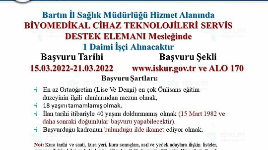 İşçi alımı için başvurular başladı