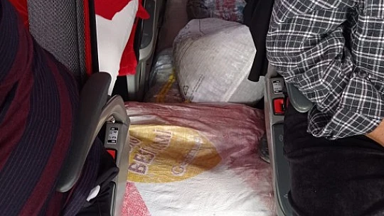 Yolcu otobüsünde şaşırtan manzara