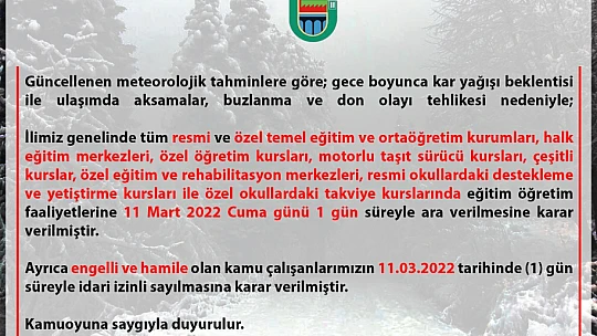 Son dakika, tatil kararı