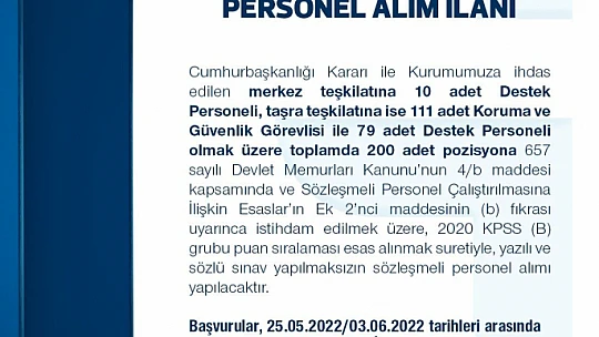 Güvenlik personeli alınacak