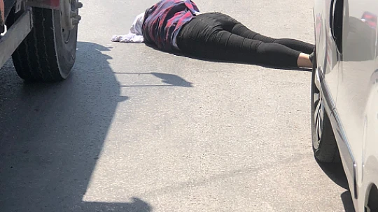 Çatmaca'da kaza, trafik tıkandı