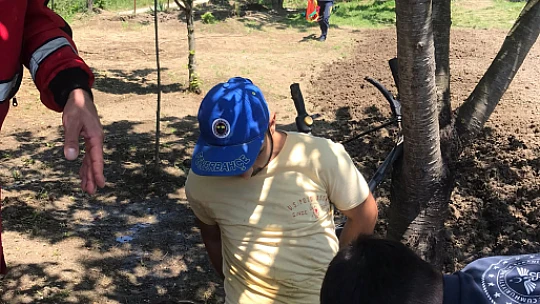 Tarlada acı içinde kaldı