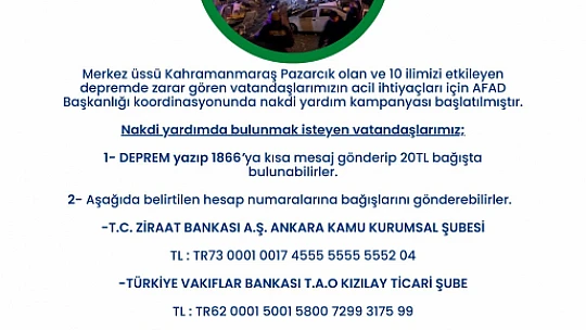 Valilik yardım kampanyası başlattı
