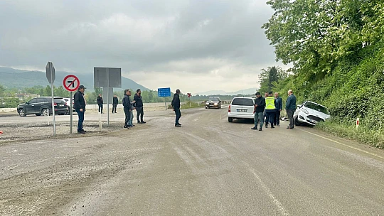 Köprü çıkışında kaza