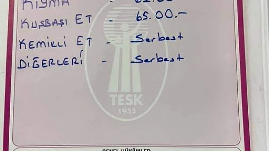 Et fiyatlarına güncelleme
