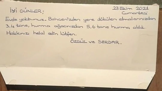 Kapıya not bıraktılar