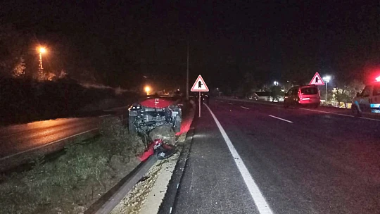Aydınlatma direğine çarptı