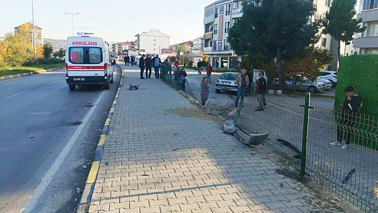 Çatmaca kavşağında talihsiz kaza