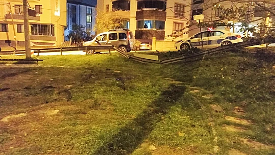 Otomobil çocuk parkına girdi