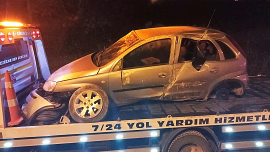 Metrelerce sürüklenip yan yola uçtu