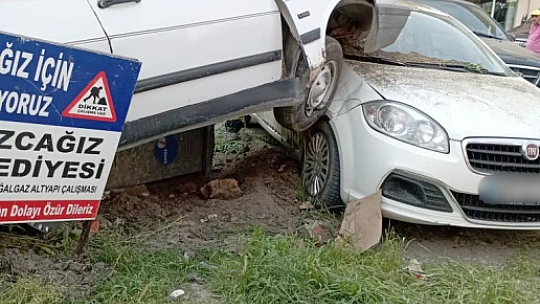 Park halindeki aracın üzerine çıktı