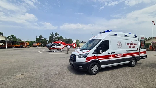 İş kazası, helikopter ile sevk edildi