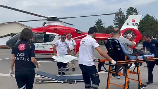 İş kazası, helikopter ile sevk edildi