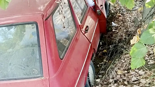 Yoldan çıktı, ağaca çarptı