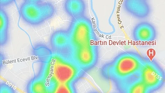 Bartın'da kızaran noktalar dikkat çekiyor