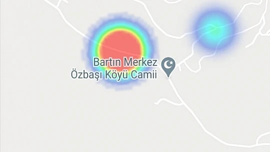 Bartın'da kızaran noktalar dikkat çekiyor