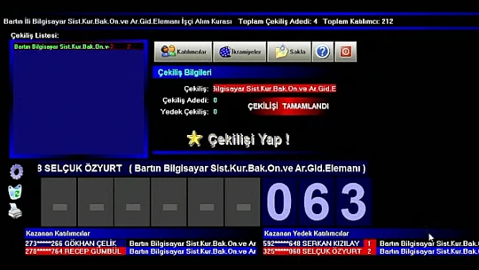 Bartın için kura sonuçları