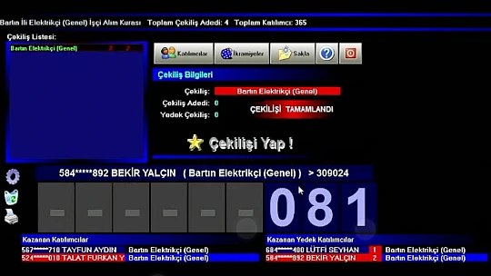 Bartın için kura sonuçları
