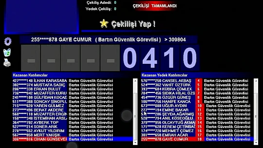 Bartın için kura sonuçları
