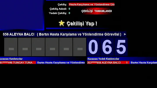 Bartın için kura sonuçları