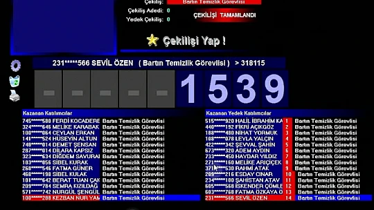 Bartın için kura sonuçları