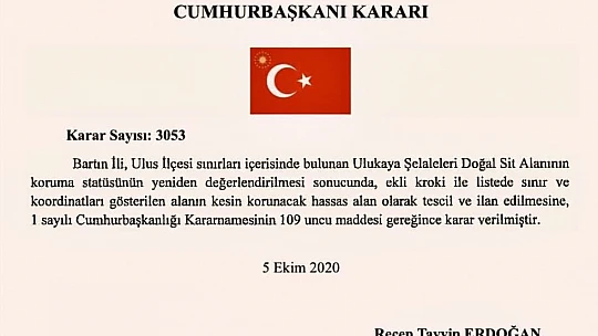 Kesin korunacak Hassas alan ilan edildi