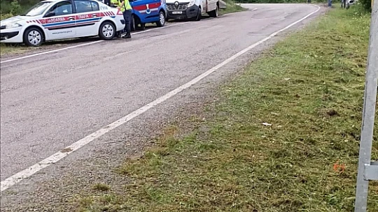 Kontrolden çıkan araç direğe çarptı