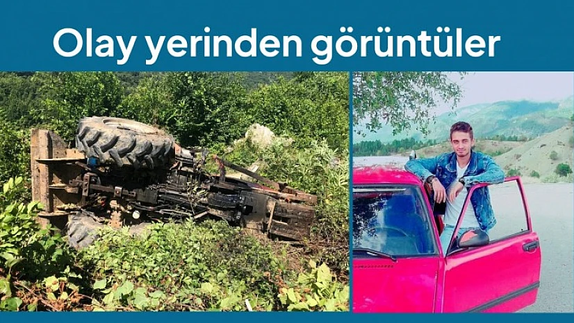 Devrilen traktörün altında kaldı