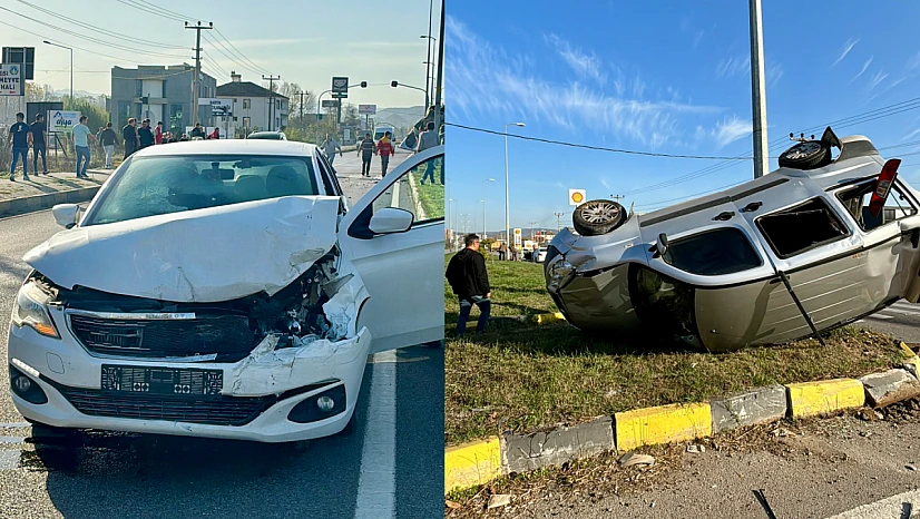 Toptancılar kavşağında kaza